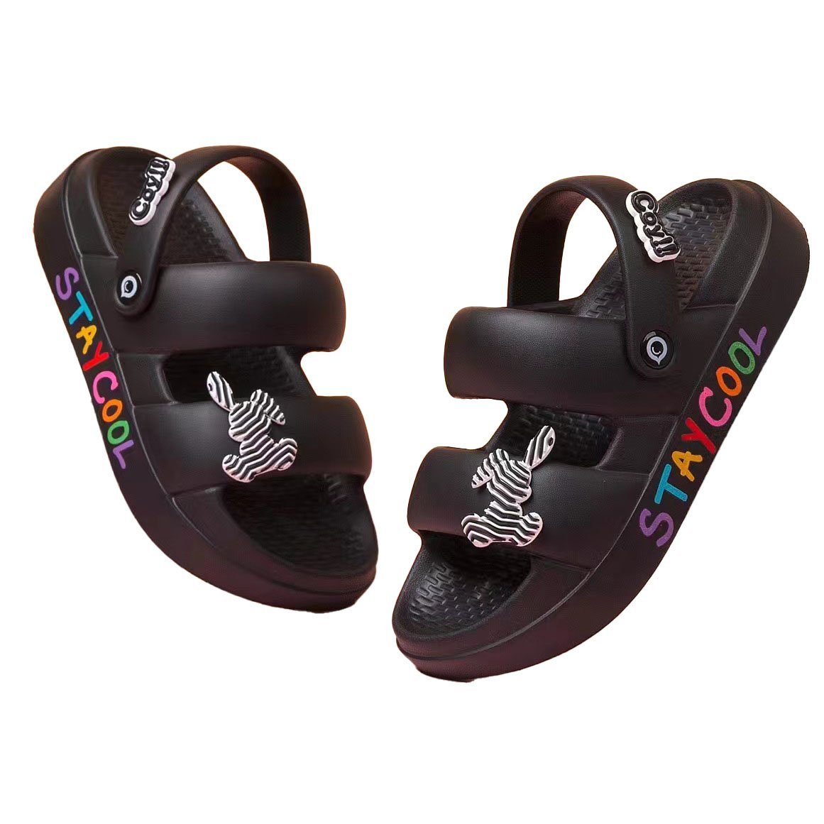 Summer Outdoor Beach Casual Women Custom Logo Print Eva Foam Flat Sport Slides Slippers Sandals For Women