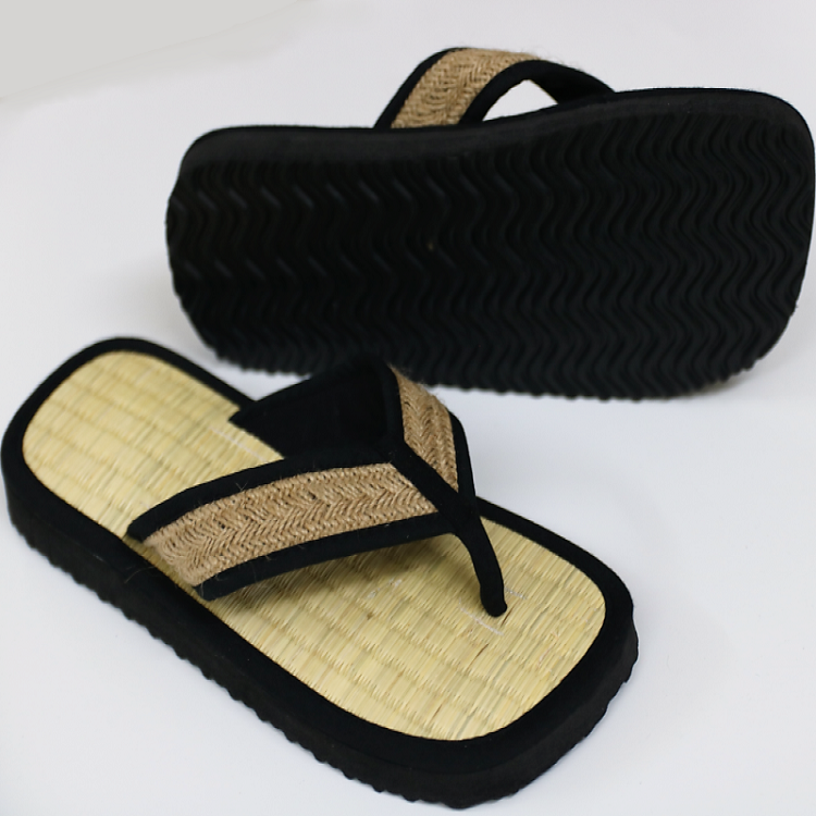 Eco-Friendly Open-Toe Spa Slides Seagrass Material with Antislip Feature Light Weight Massage Flip Flops Winter Cinnamon Color