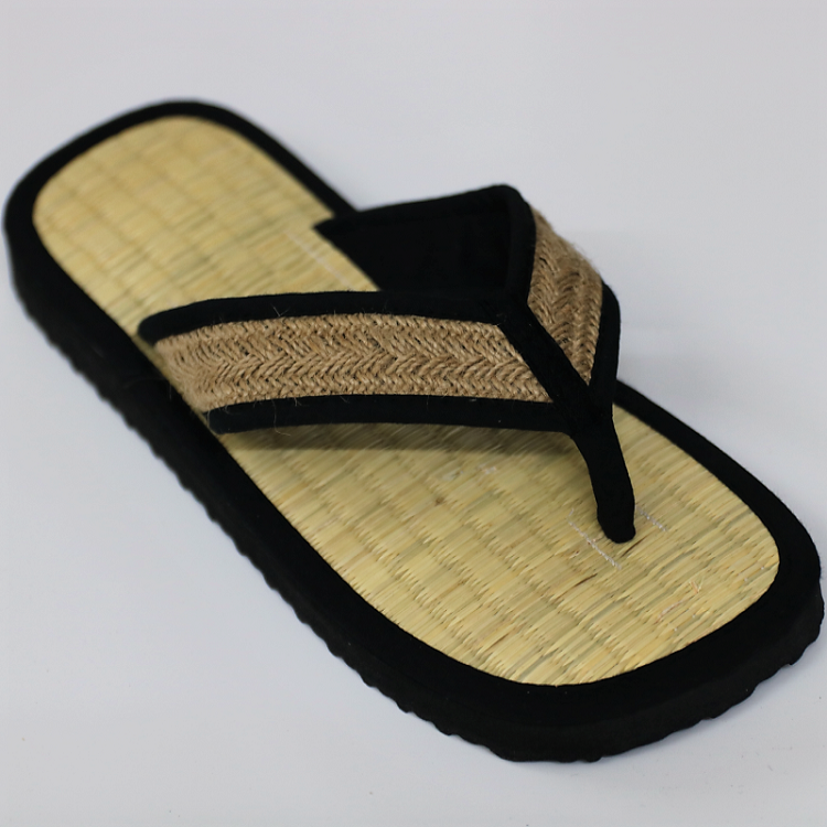 Eco-Friendly Open-Toe Spa Slides Seagrass Material with Antislip Feature Light Weight Massage Flip Flops Winter Cinnamon Color