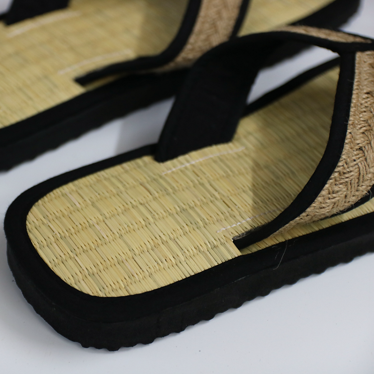 Eco-Friendly Open-Toe Spa Slides Seagrass Material with Antislip Feature Light Weight Massage Flip Flops Winter Cinnamon Color