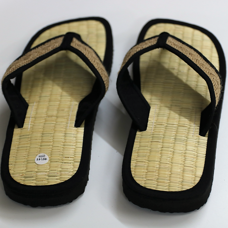 Eco-Friendly Open-Toe Spa Slides Seagrass Material with Antislip Feature Light Weight Massage Flip Flops Winter Cinnamon Color