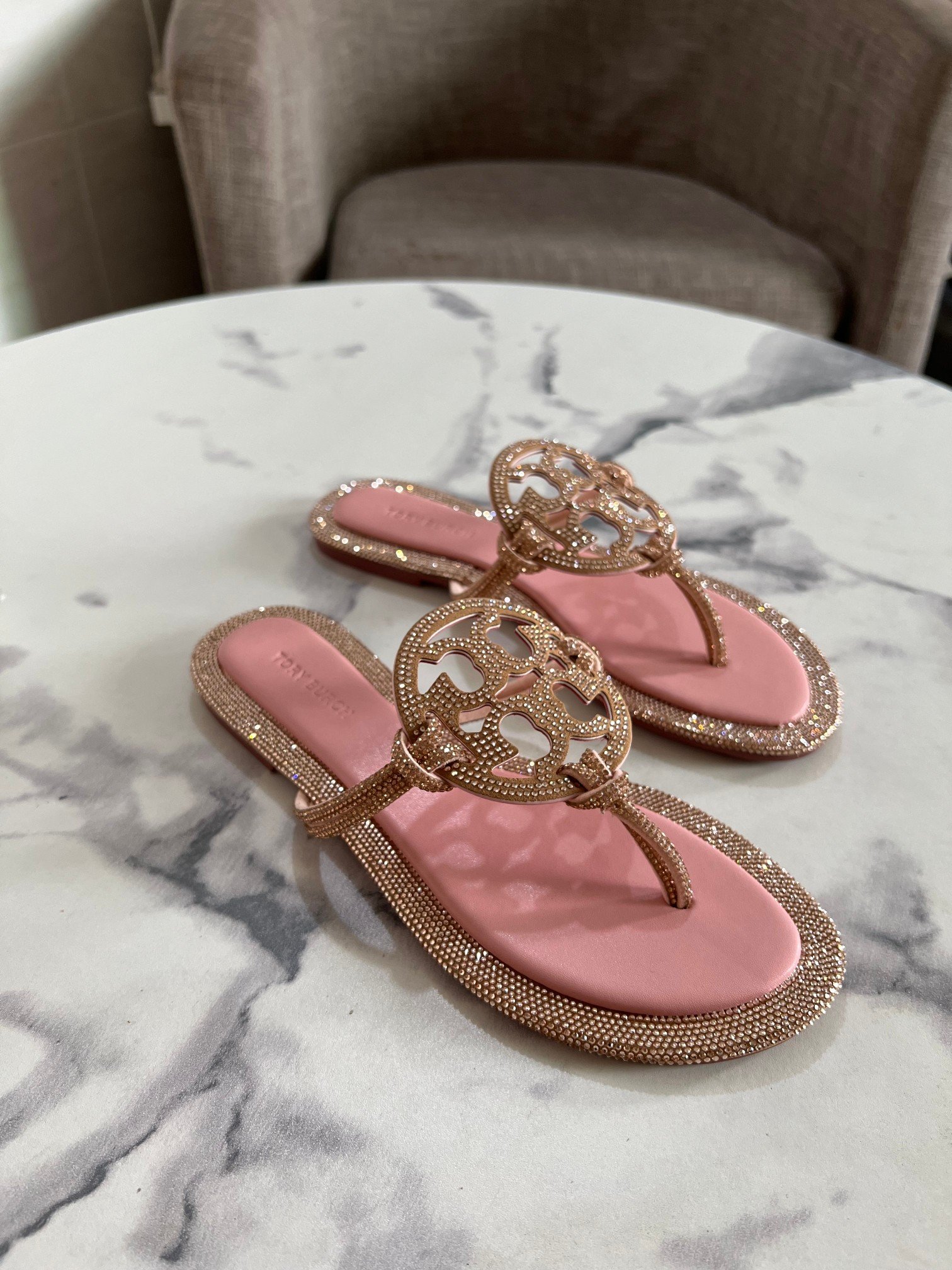 Luxury Brand Ladies leather Jelly TB Sandals Summer Flat Beach Slide Women Flip Flop Sandals