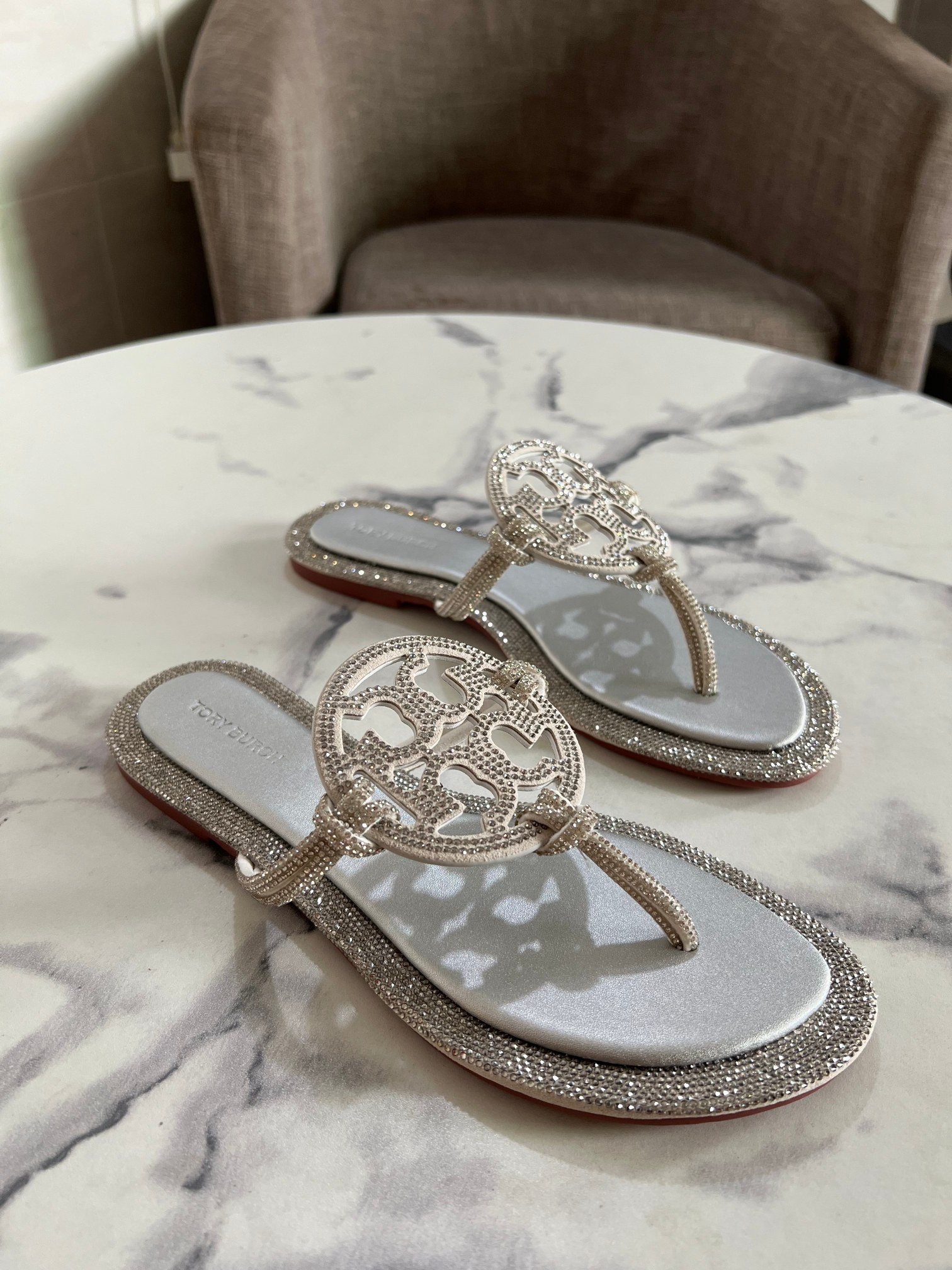 Luxury Brand Ladies leather Jelly TB Sandals Summer Flat Beach Slide Women Flip Flop Sandals