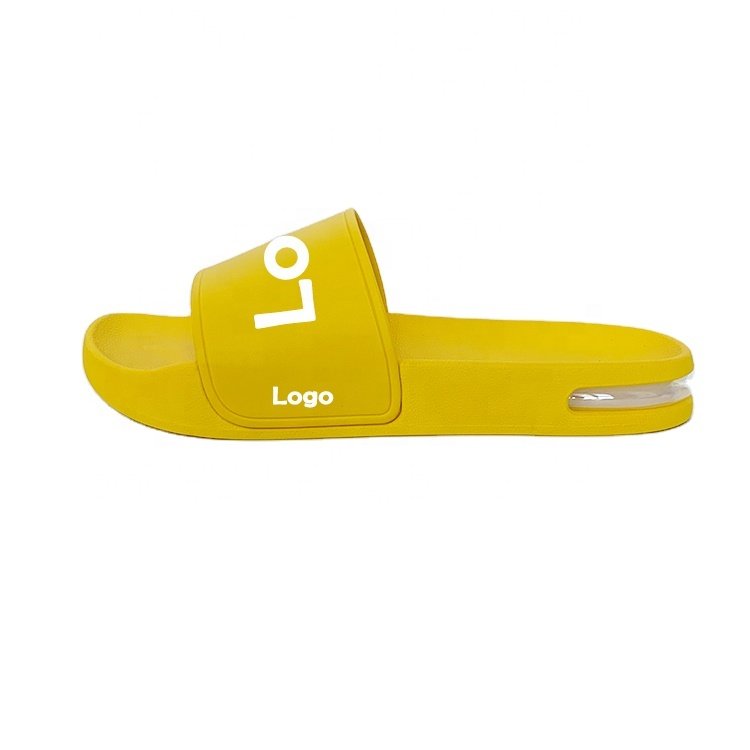 Canada Popular Rubber Out Sole PVC Air Cushion Designer Slippers Solid Color Flat Slides Slippers for Women