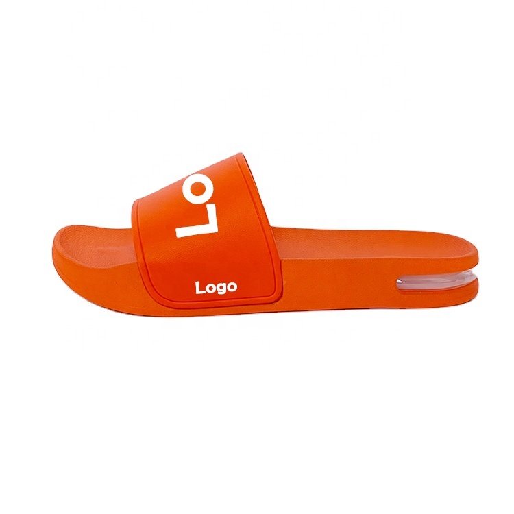 Canada Popular Rubber Out Sole PVC Air Cushion Designer Slippers Solid Color Flat Slides Slippers for Women