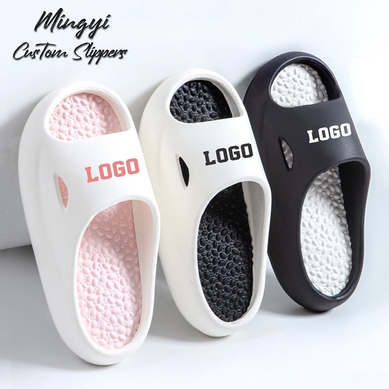 high quality Sublimation Comfy Eva Bath Room Rubber Soft Wholesale Massage House Slides Slippers Logo Custom for Men Women