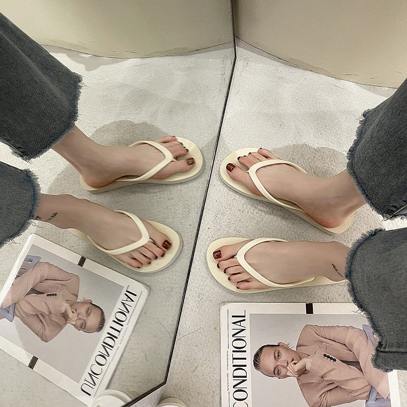 New Wholesale Summer Outdoor Beach Sandals Solid Color Women Girl Slides Slippers Wedding flip-flops Flip Flops For Women