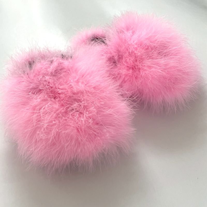 2024 fashion slippers New designer luxury ostrich feather comfortable indoor hair fur slides slippers for women