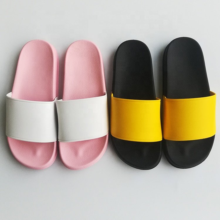 Slides Women Wholesale Pu Slippers For Lady Pu Man Slipper Blank Color PU Foam Slippers Black Flip Flops