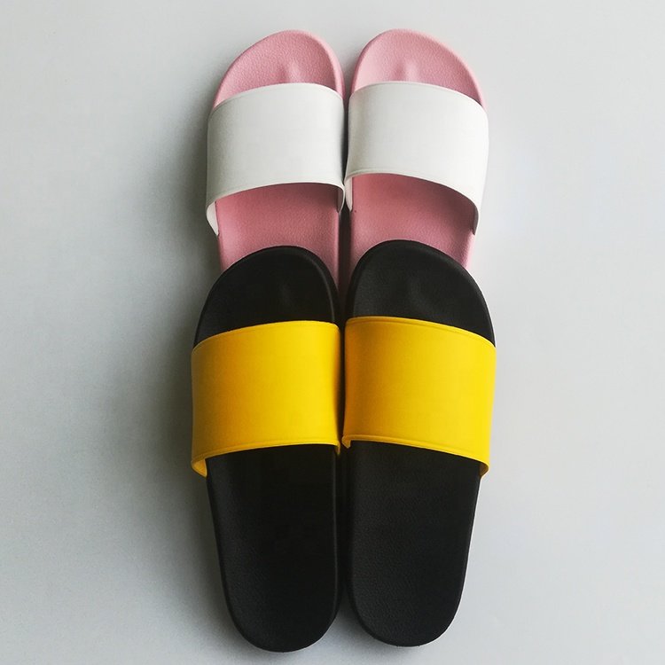 Slides Women Wholesale Pu Slippers For Lady Pu Man Slipper Blank Color PU Foam Slippers Black Flip Flops