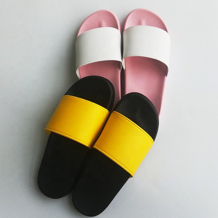Slides Women Wholesale Pu Slippers For Lady Pu Man Slipper Blank Color PU Foam Slippers Black Flip Flops