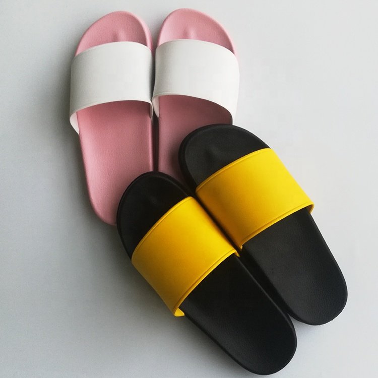 Slides Women Wholesale Pu Slippers For Lady Pu Man Slipper Blank Color PU Foam Slippers Black Flip Flops