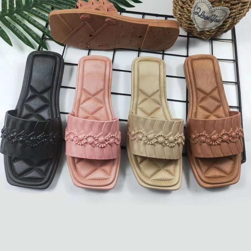 Summer Custom Hawai Chappal Ladies pvc Sandals Sleeper Women Shoes Ladies Slide Slippers