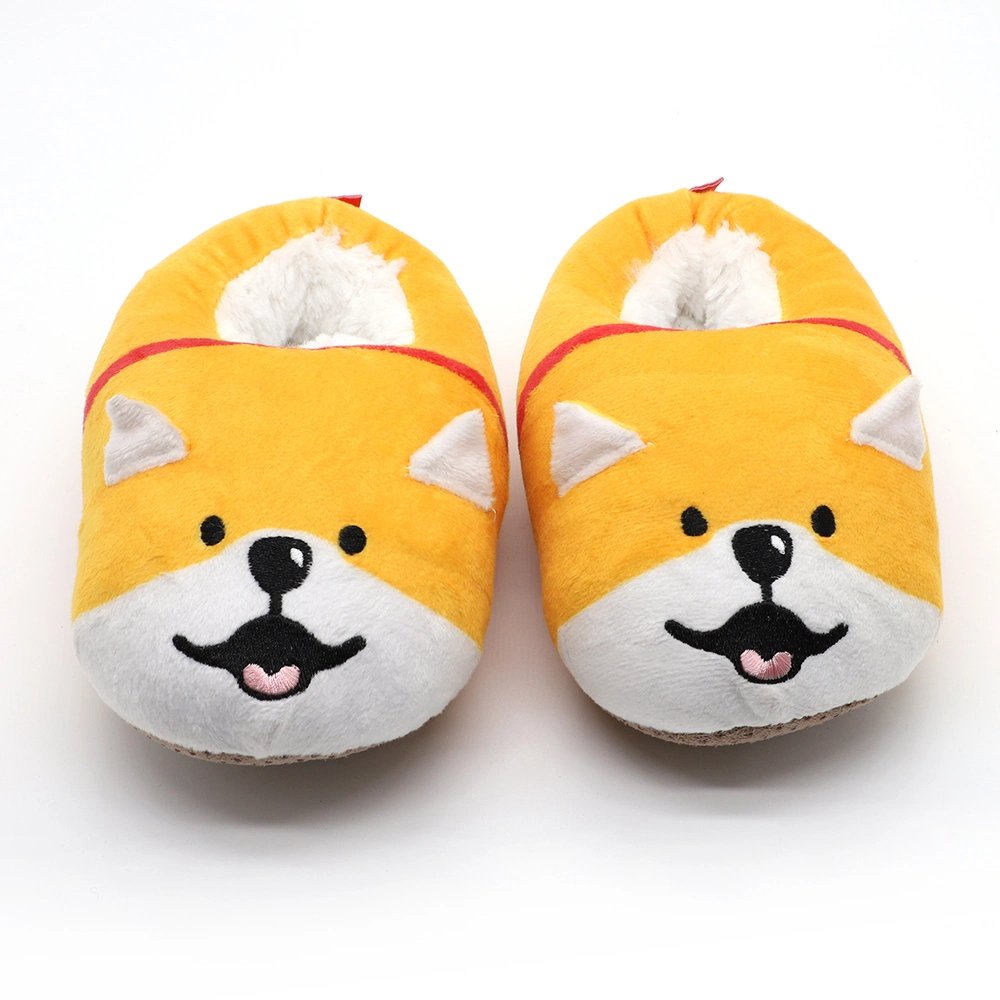 Cute Cartoon Animal Slippers Home Kids Men and Women EVA Leather Faux Fur Cotton Fabric Plush Customization Women Winter Shoes