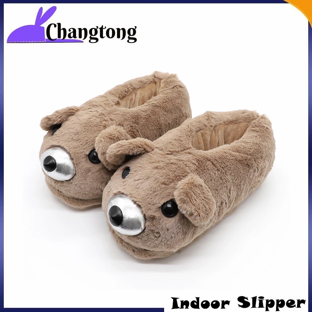 Cute Cartoon Animal Slippers Home Kids Men and Women EVA Leather Faux Fur Cotton Fabric Plush Customization Women Winter Shoes