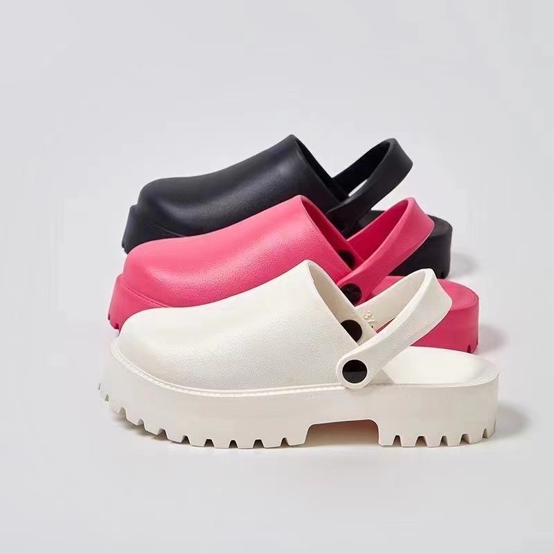 Trendy Zapatos De Mujer Eva Muffin Women Close Toe Casual Slide Slipper Round Toe Platform Wedge Sandal For Women Lady