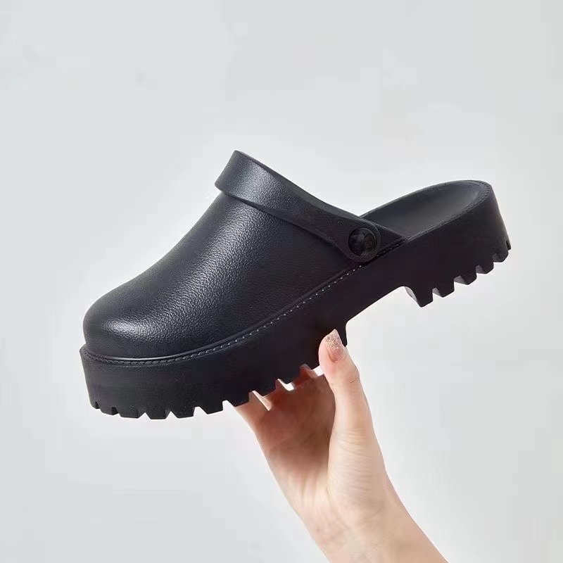 Trendy Zapatos De Mujer Eva Muffin Women Close Toe Casual Slide Slipper Round Toe Platform Wedge Sandal For Women Lady
