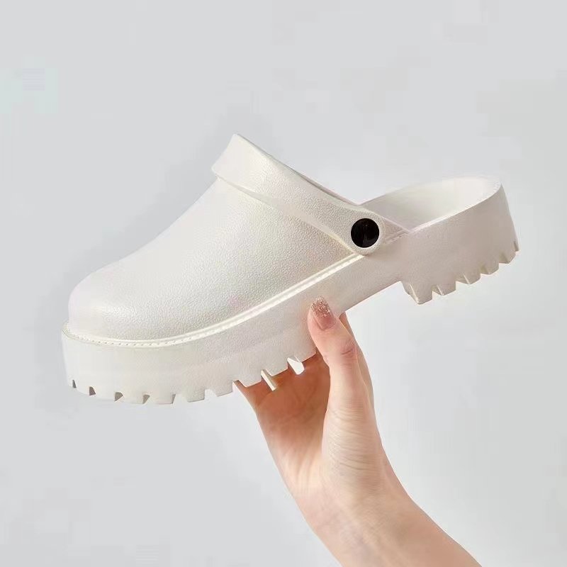 Trendy Zapatos De Mujer Eva Muffin Women Close Toe Casual Slide Slipper Round Toe Platform Wedge Sandal For Women Lady