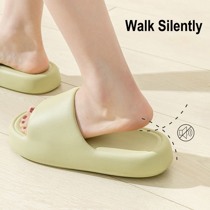 Wholesale Custom Slippers Unisex Slide Non-slip Indoor Thick Soled LOGO Printed Slippers House Pillow Slides Slippers Women