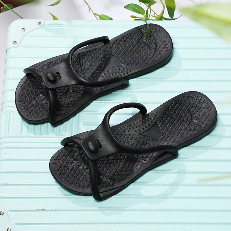 New hotel travel sandals with foldable EVA soft bottom for couples men's travel portable slide slippers