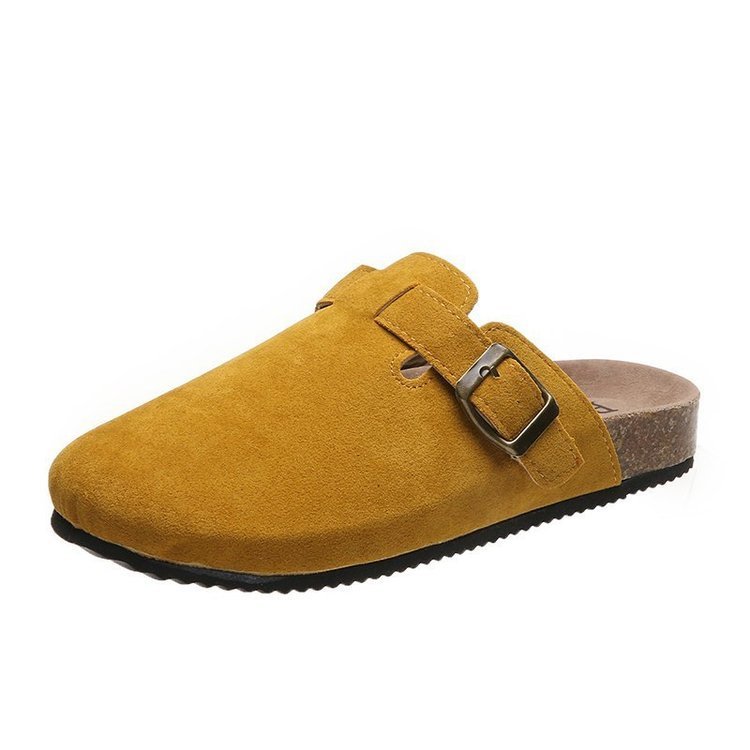 Hot Sale Wholesale Slides Cork Sole Flat Sandals Slippers Large Roman Casual Half Trailer Lazy Shoes Solid Vintage Slippers