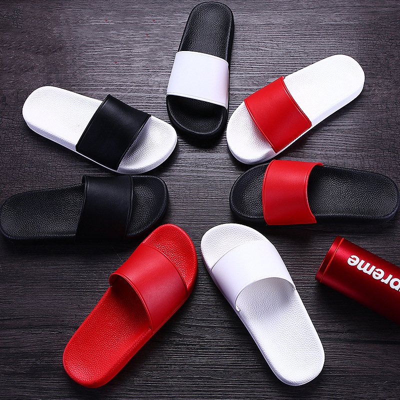 Wholesale custom rubber soft bottom home men's slide slippers OEM custom trademark non-slip wear-resistant slipper