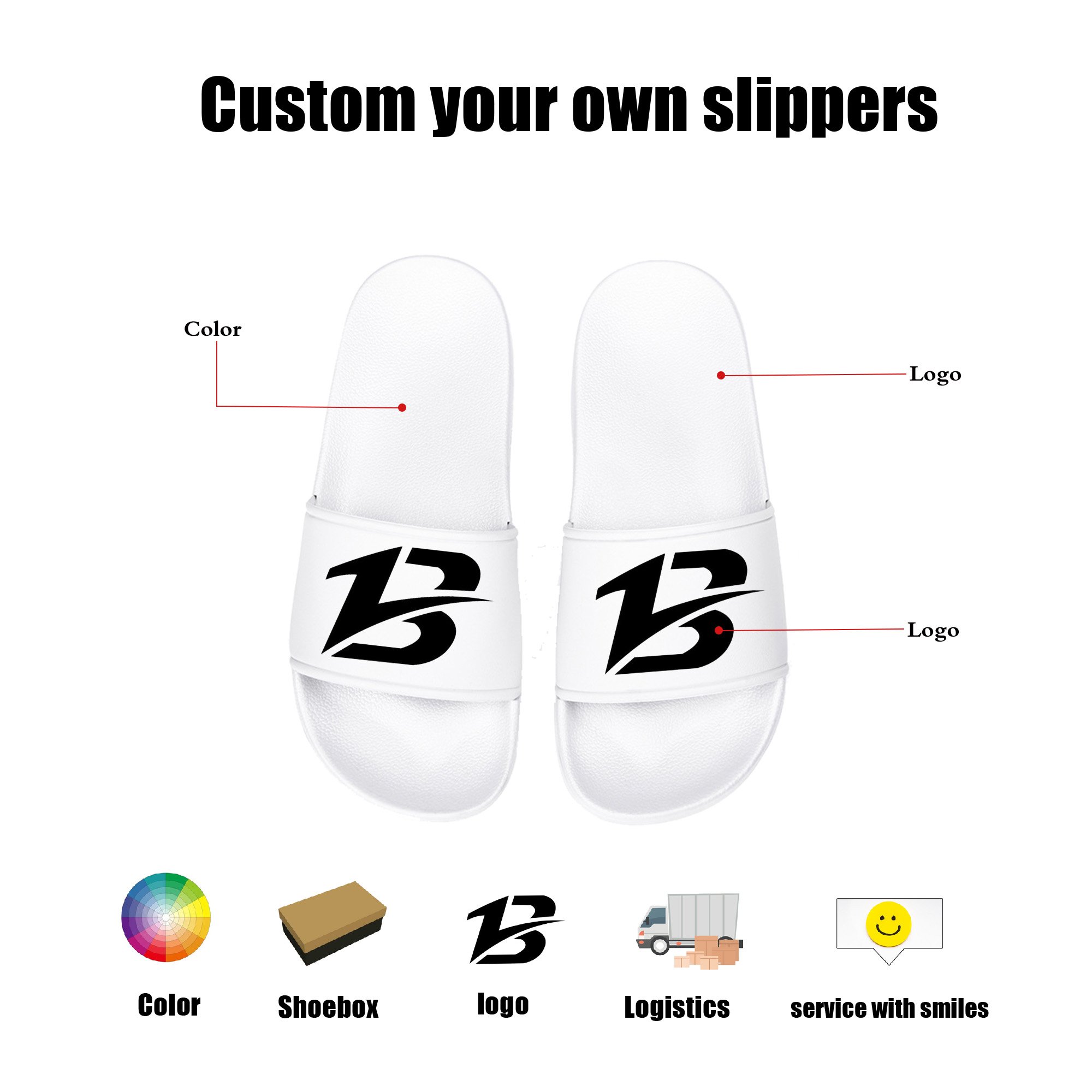 Wholesale custom rubber soft bottom home men's slide slippers OEM custom trademark non-slip wear-resistant slipper