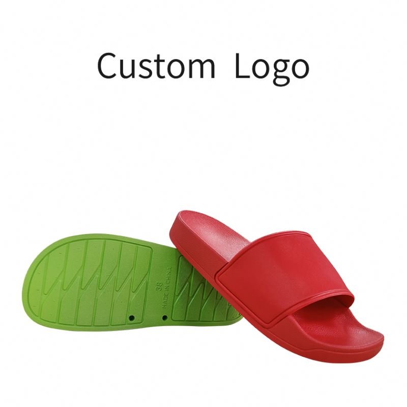 Slides With Logo Comfortable Indoor Outdoor Slides For Women Custom Plain Slides Rubber Slippers For Men With Logo
