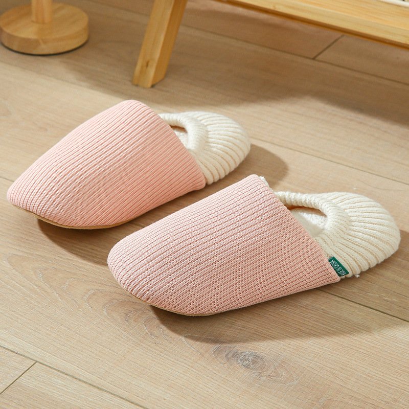 Japan winter hot sale women men winter indoor warm anti-slip knitting slide slipper