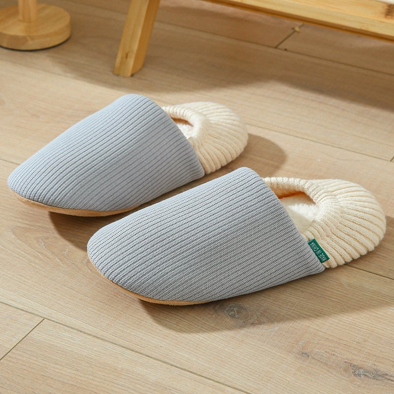 Japan winter hot sale women men winter indoor warm anti-slip knitting slide slipper