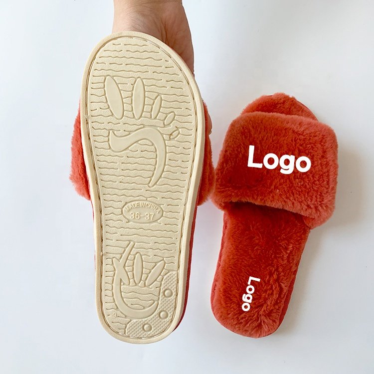 2024 New Popular High Quality Open Toe Round Head Flat Bottom Indoor Fur Warm Winter Slides Slippers for men