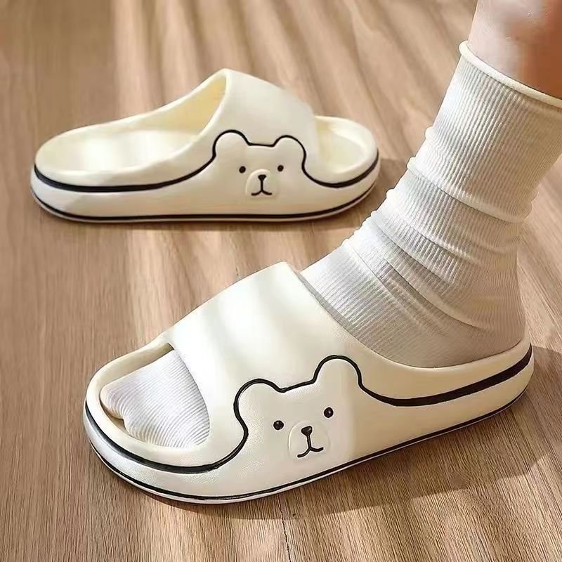 EVA slippers with a sense of stepping on feces thick soles anti slip men's home household and women's summer bathroom slippers