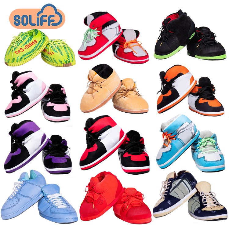 New style sneaker slippers house shoes slippers red big sneaker sports slipper