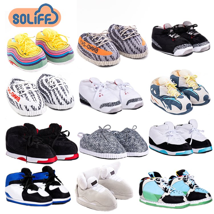 New style sneaker slippers house shoes slippers red big sneaker sports slipper