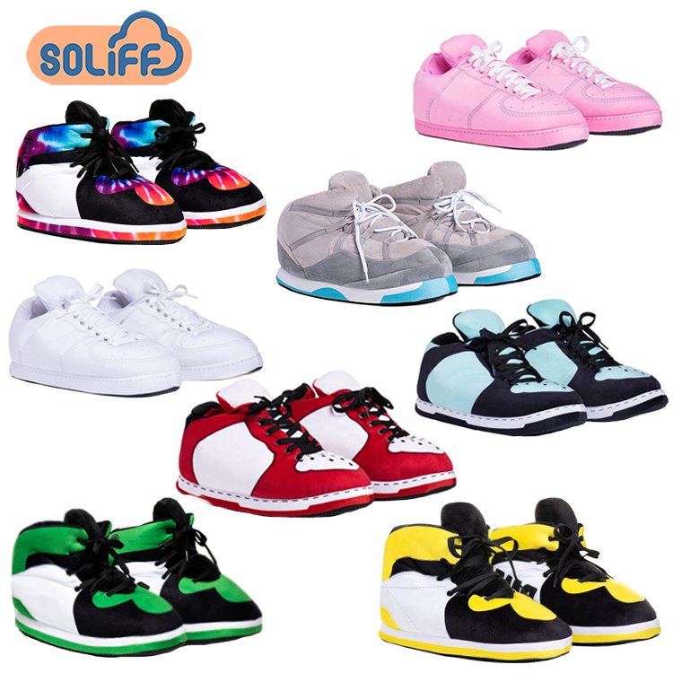 New style sneaker slippers house shoes slippers red big sneaker sports slipper