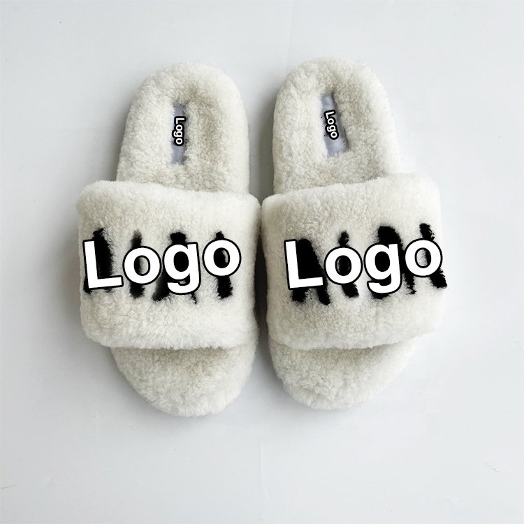 Most popular sheepskin fur warm winter designer slippers Fur slide Real Wool women slippers for women ladies