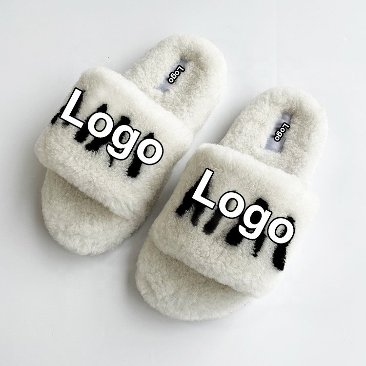Most popular sheepskin fur warm winter designer slippers Fur slide Real Wool women slippers for women ladies