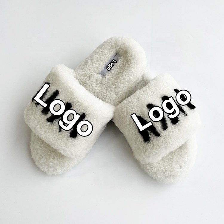Most popular sheepskin fur warm winter designer slippers Fur slide Real Wool women slippers for women ladies