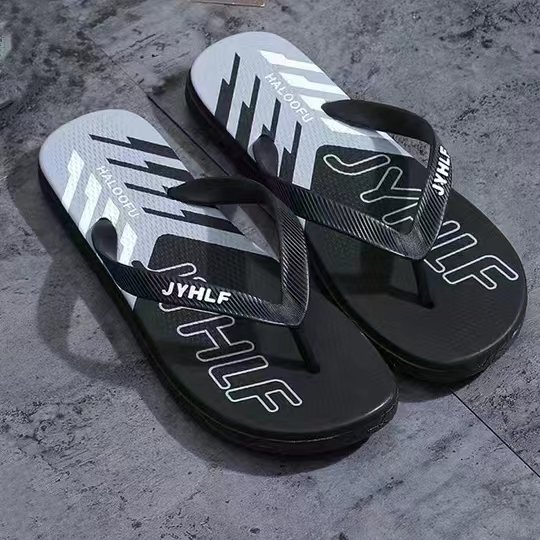 Summer Solid Color Men's Flip-Flops Non-slip Home Slippers Classical Hard-Wearing Men Outdoor Flat Shoes