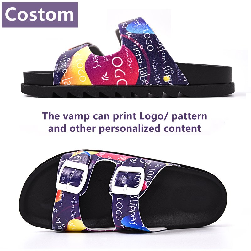 Wholesale Designer Summer Beach Unisex Double Buckle Strap Custom Logo Birken Sandals Slides Slippers For Men Women