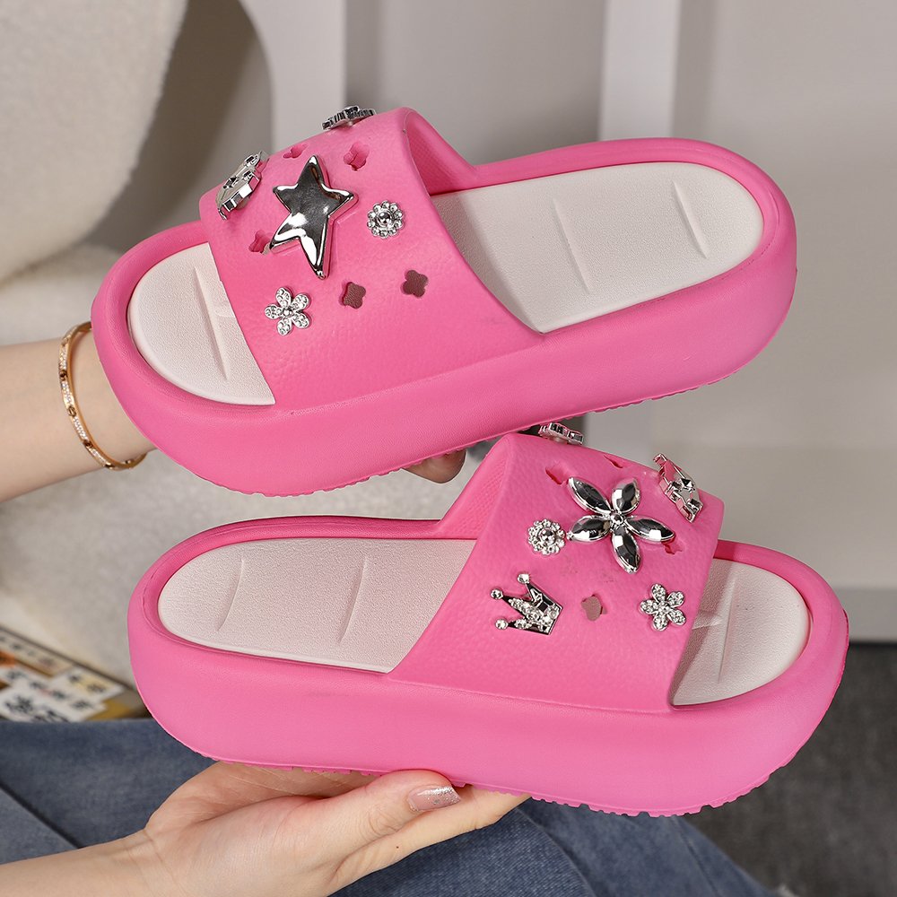 new fashion ladies fancy shoes slide slipper colored platform sandals for women and ladies