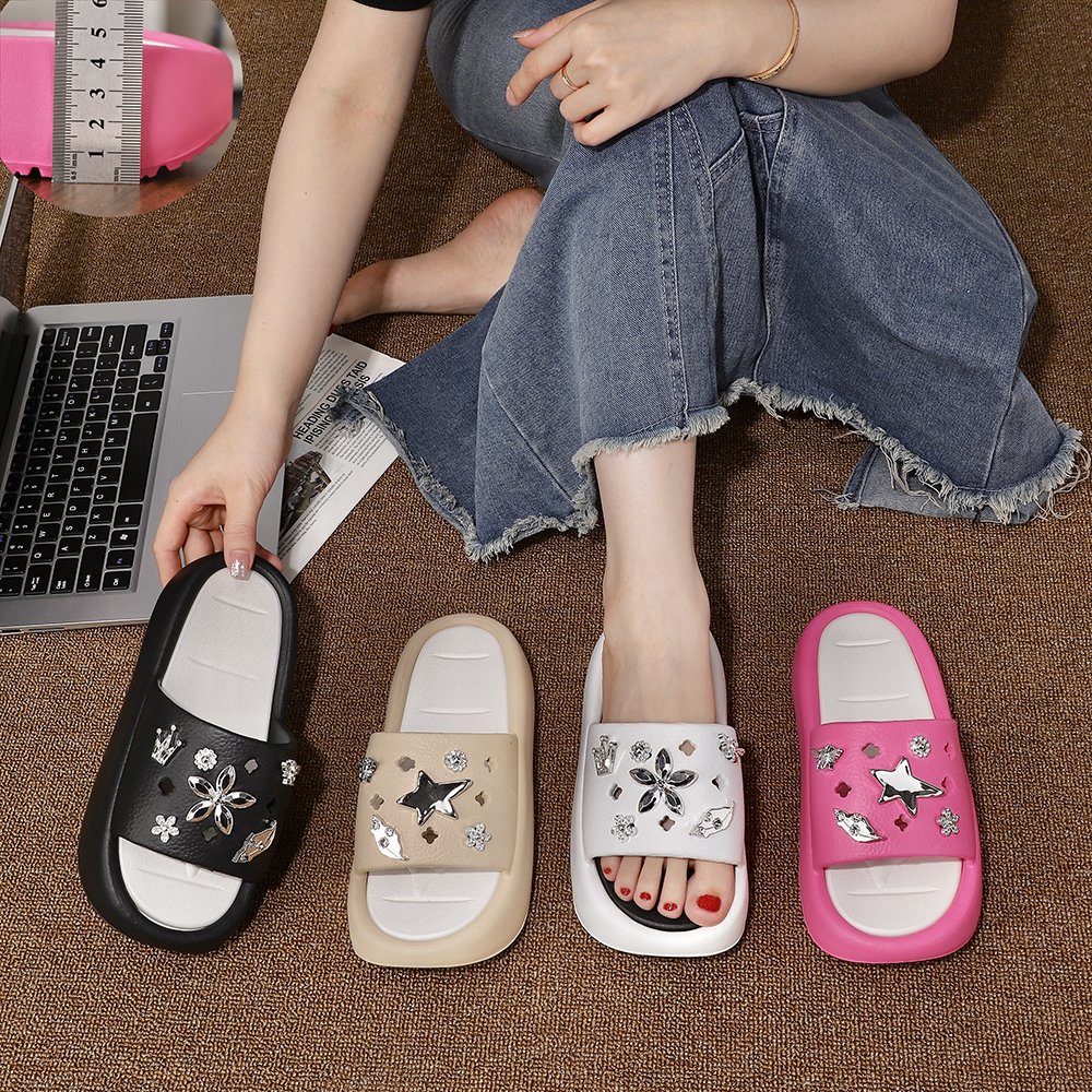 new fashion ladies fancy shoes slide slipper colored platform sandals for women and ladies