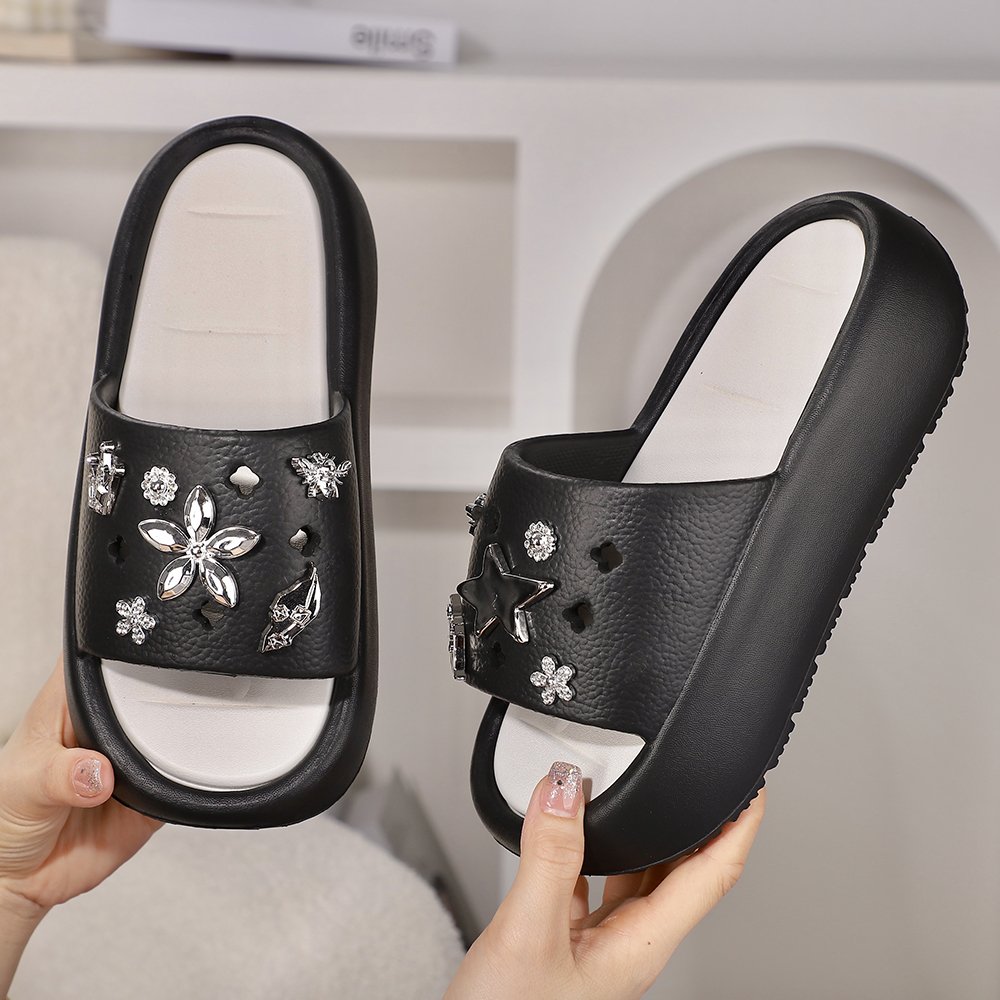 new fashion ladies fancy shoes slide slipper colored platform sandals for women and ladies