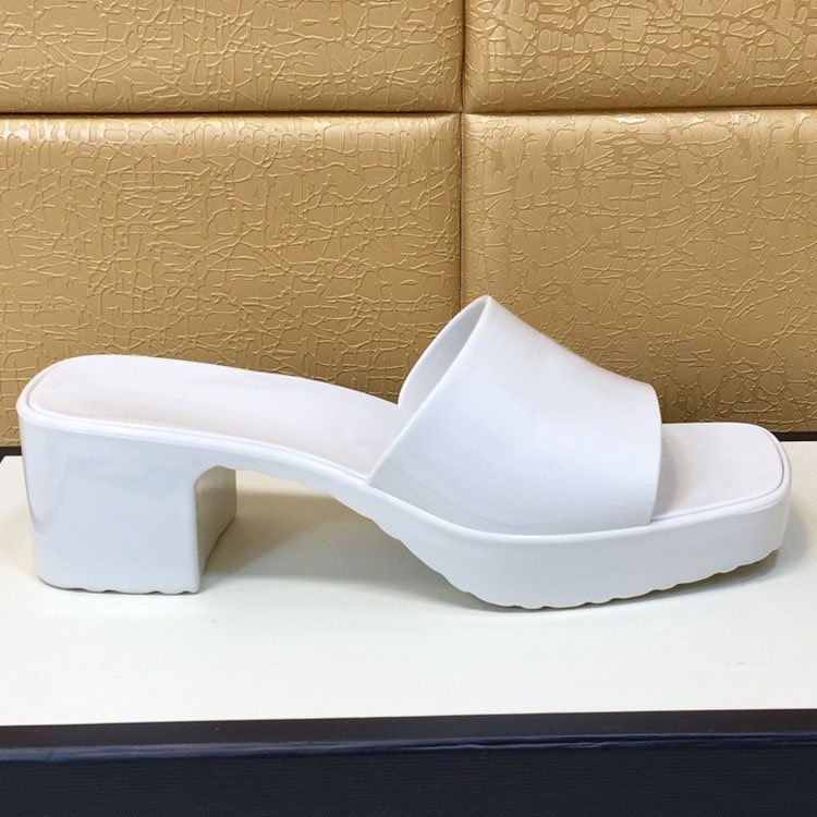 Most popular transparent jelly home outdoor heels slippers luxury logo slippers brands slipper Designer slide
