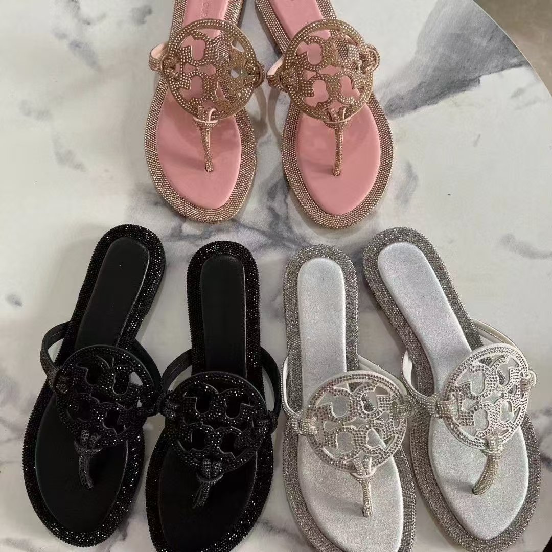 Designer Luxury Brand Women Leather Shoes Custom Wholesale Top Quality Trendy New Beach Slippers