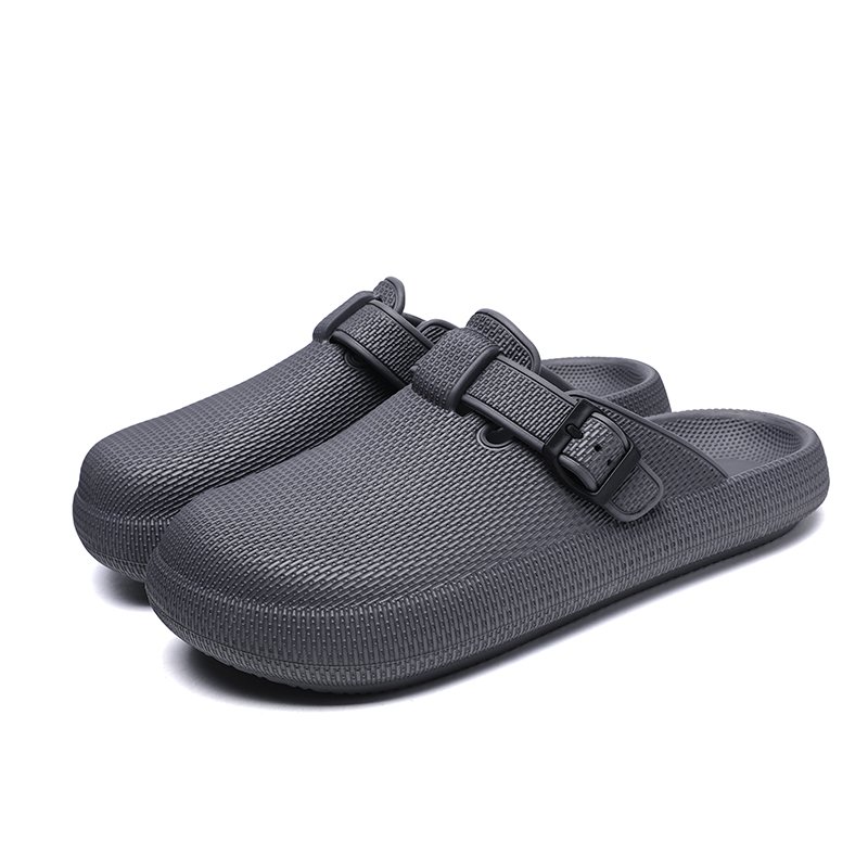 2024 New couple buckle closed-toe flat sandals slippers EVA beach foam runners clogs platform holes slides for men women