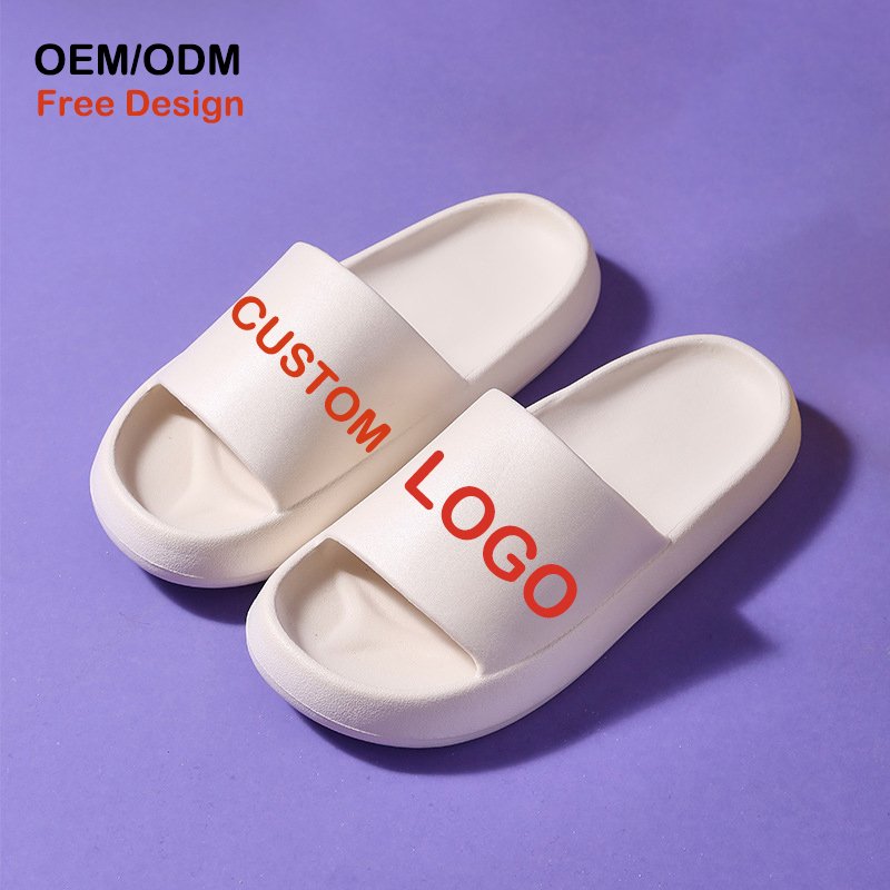 Oem Custom Brand Logo Slides Original High Quality House Slippers Footwear Women Indoor Slipper Flip Flops Ladies Men Slides