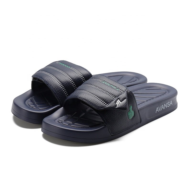 Henghao Oem Low Moq New Style Pu Soft Slides Slippers Plain Bulk Custom Slides Slippers Prime Shoes Leather Sandals For Men