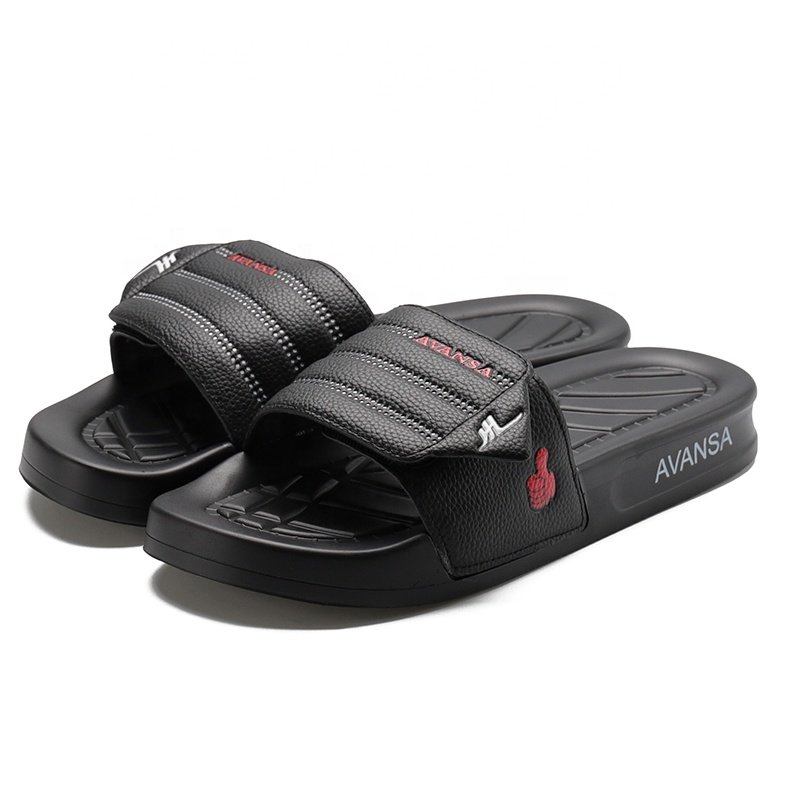 Henghao Oem Low Moq New Style Pu Soft Slides Slippers Plain Bulk Custom Slides Slippers Prime Shoes Leather Sandals For Men
