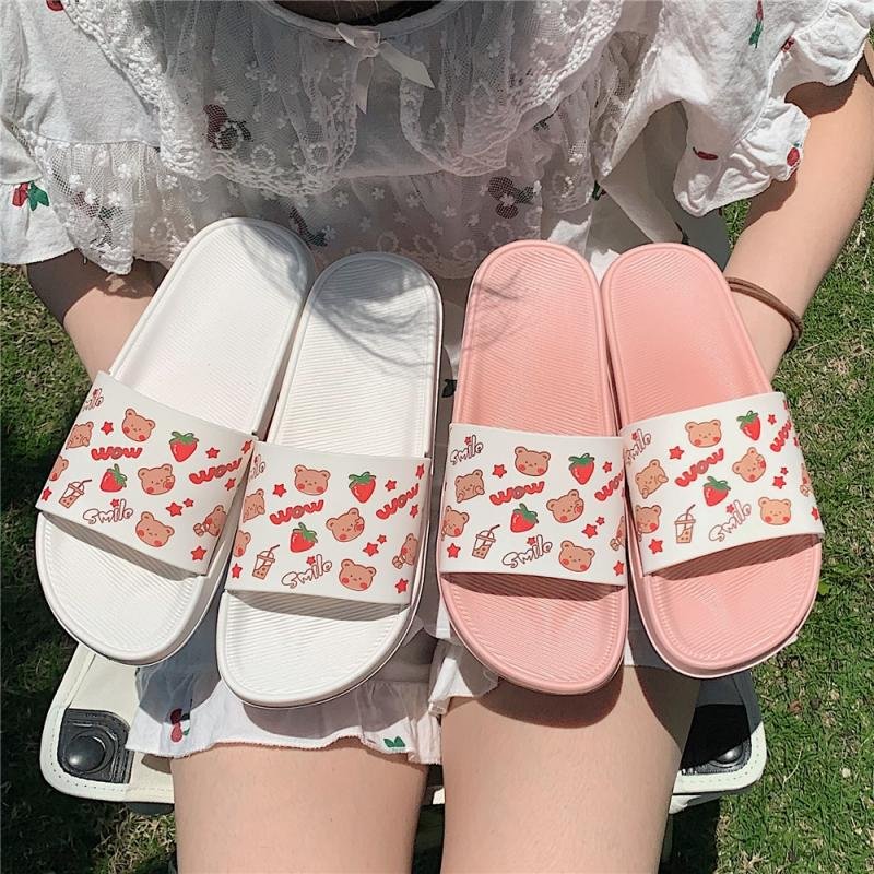 New summer model slides slippers design casual women soft sole slipper with printed pattern